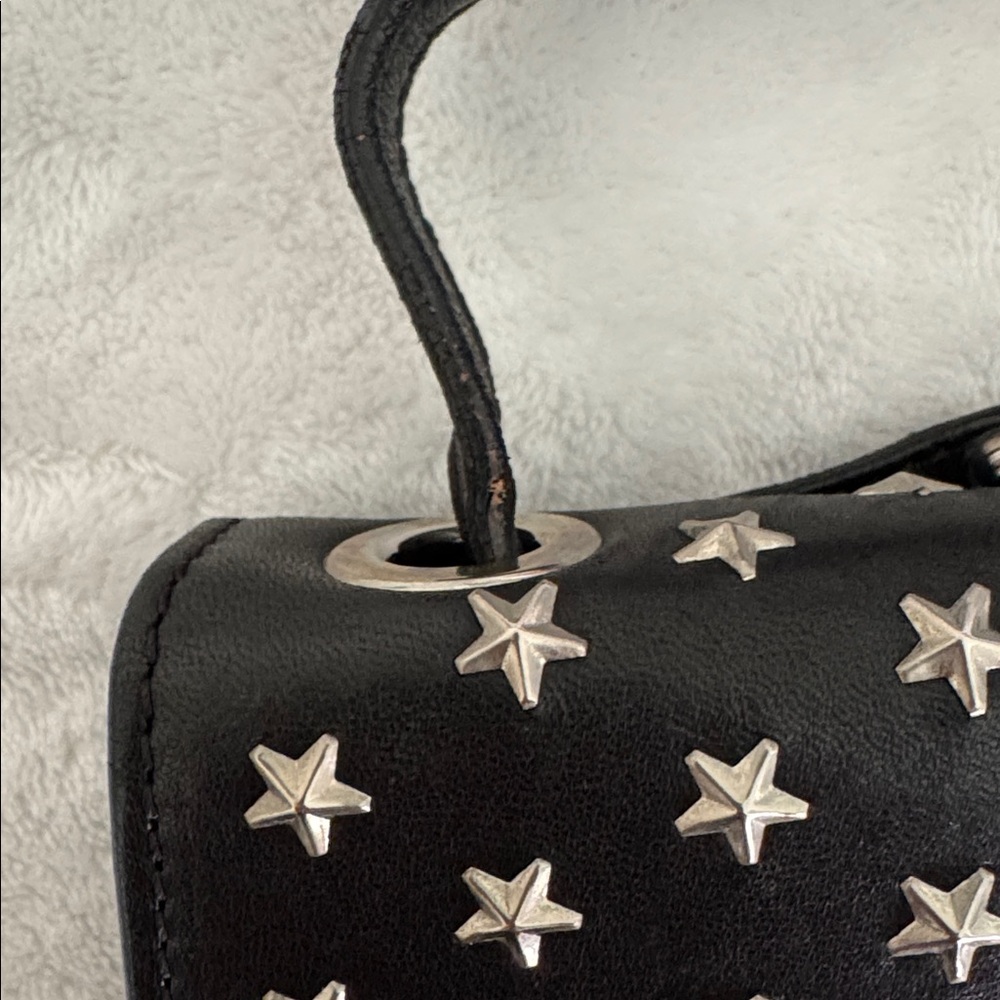 Jimmy Choo Mini Leather Black Silver Star Bag - Picture 11 of 12